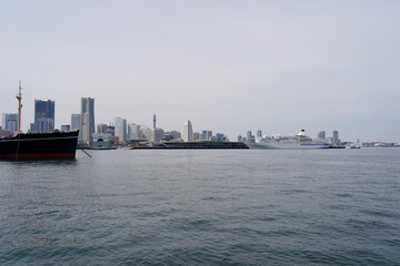 view of yokohama harbor