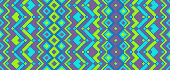 Asymmetric rhombus traditional motifs vector geometric pattern.