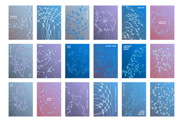 Fototapeta na wymiar Biomedical brochure cover templates vector set.
