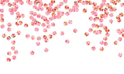 Pink gold paillettes confetti placer vector background. Rhythmic gymnastics dress sequins background. Bright lustering bead particles holiday decoration. Theater costume paillettes.