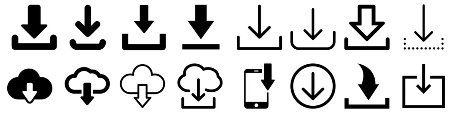 Download Vector Icon. Interface Illustration Sign. Load Symbol. Upload Logo Or Mark.