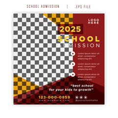 Social Media Post Template For School Admission Open Registration New Students