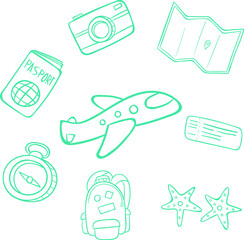 travel icons set
