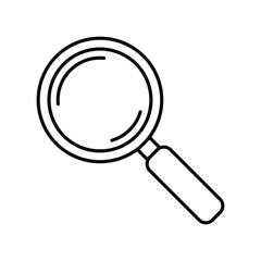 Search line icon. Magnifying glass or loupe vector sign.