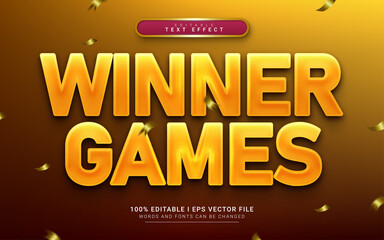 winner games 3d style text effect