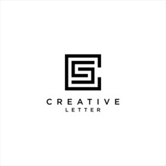 modern CS logo design, abstract SC letter logotype