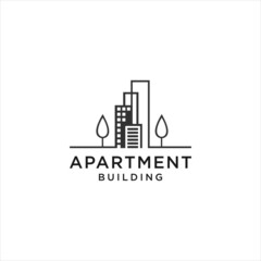 apartment building logo, city house vector