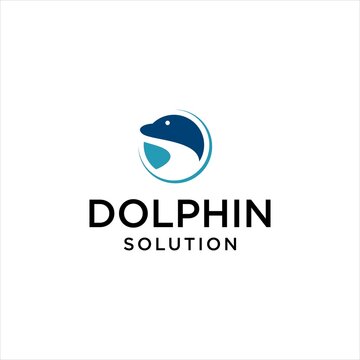 dolphin mascot logo design, abstract sea fish vector
