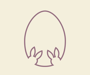 Easter bunny or rabbit head inside the egg.