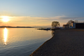 sunset on the lake