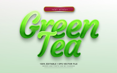 green tea 3d style text effect