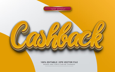 cashback 3d style text effect