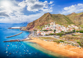 Fototapeta premium Landscape with Las teresitas beach, Tenerife, Canary Islands, Spain