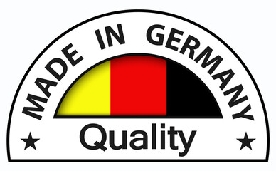 Made in Germany Quality icon, circle button, vector quality certificate illustration.