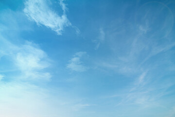 Fototapeta premium Summer blue sky cloud gradient light white background. Beauty clear cloudy in sunshine calm bright winter air. Gloomy vivid cyan landscape in environment day horizon skyline view spring wind
