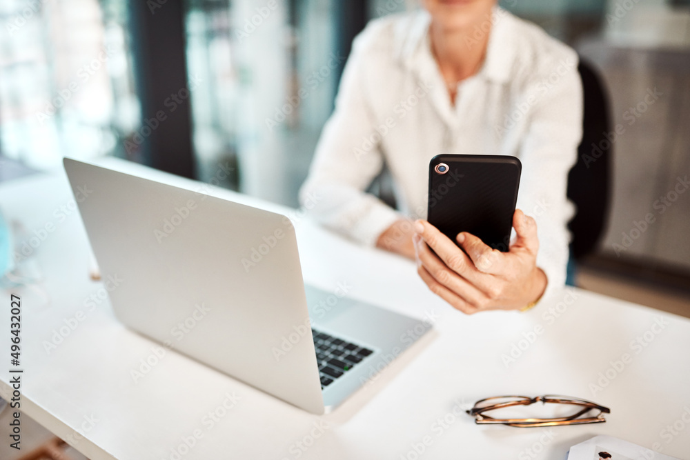 Poster using her connections to get ahead. closeup shot of an unrecognisable businesswoman using a cellphon