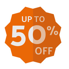 illustration of a discount symbol 50% off
