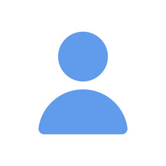 User blue vector icon isolated on white background