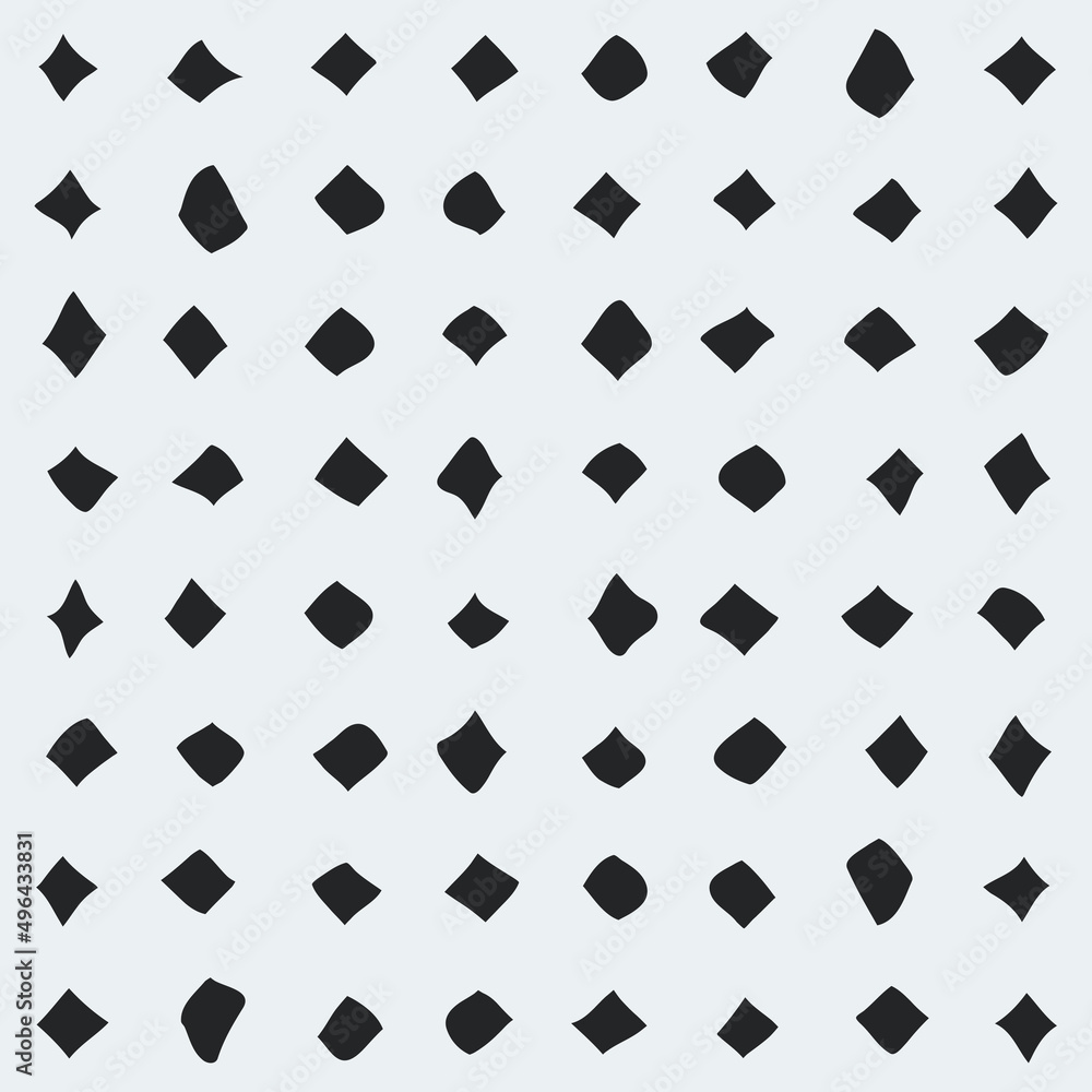 Poster curved black rhombuses. vector pattern with simple black diamonds.