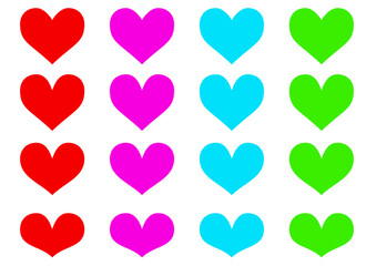 heart icons set vector