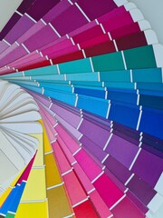 Obraz premium Multicolor scheme swatch palette with color tints closeup