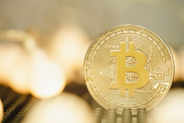 Bitcoin gold Crypto currency exchange concept 2022. 