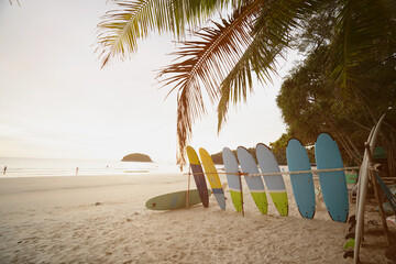 Close up surf on seaside daytime island. 