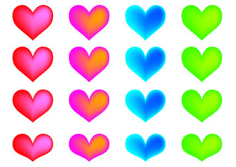 heart icons set vector