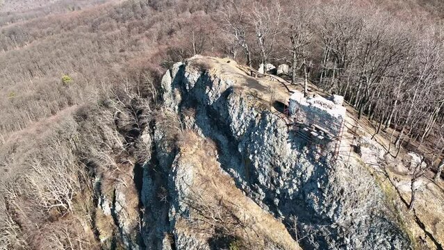 Zbojnicky castle is a ruin in the village of Ruska Nova Ves in Slovakia