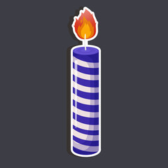 Illustration of burning candle - Dark Blue 