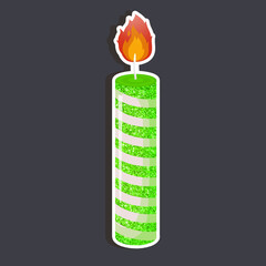 Illustration of burning candle - Orange Glitter