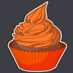CUPCAKE DRAWING - ORANGE