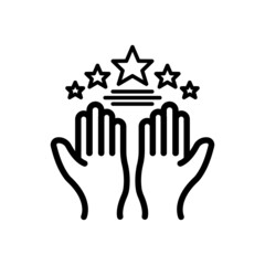 Hand icon with star. suitable for favorite symbol, featured, best. line icon style. simple design editable. Design template vector