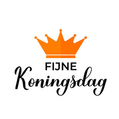 Koningsdag calligraphy hand lettering. King Day in Dutch. National holiday in Netherlands on April 27. Vector template for typography poster, banner, flyer, etc