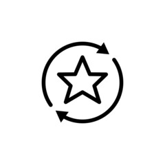 Star icon with circle. suitable for favorite symbol, featured, best. line icon style. simple design editable. Design template vector