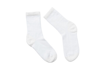 White cotton socks mockup for design on white background