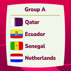 World Cup football championship 2022 groups vector