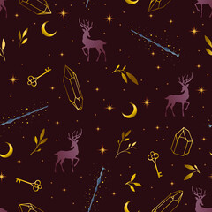 Magic seamless pattern. Contemporary composition. Trendy texture for print, textile, packaging.