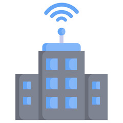 SMART CITY flat icon,linear,outline,graphic,illustration