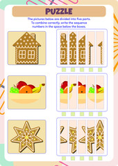 Combine picture pieces for kids