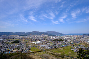 Obraz premium 福井県敦賀市の街並み 衣掛山からの眺望