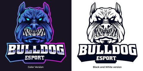 bulldog esport logo mascot design