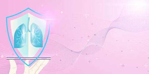 Human lung and treatment with technology innovation. The coronavirus causes the severe illness.