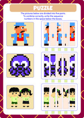 Combine picture pieces for kids