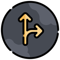 DETOUR  filled outline icon,linear,outline,graphic,illustration