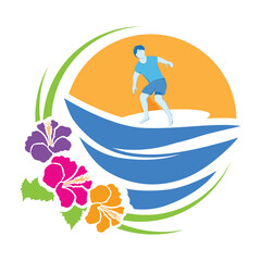 surfer, vector icon