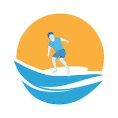 surfer, vector icon