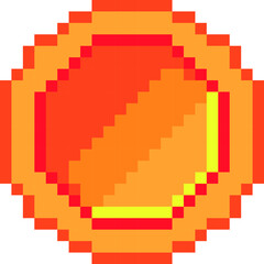 Fototapeta premium Pixel gold coin vector illustration. coin pixel art.