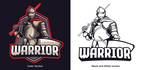 spartan warrior esport logo mascot design - obrazy, fototapety, plakaty