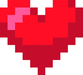 Pixel heart vector illustration. heart pixel art.